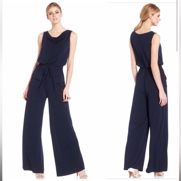 Vince Camuto Sleeveless Cowl Neck Jumpsuit - Picture 1 of 7